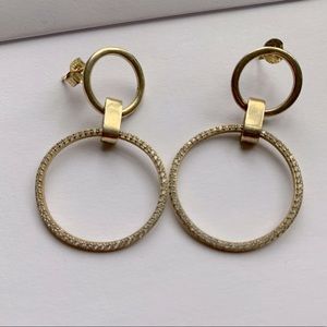 White Topaz 14kt Gold Earrings